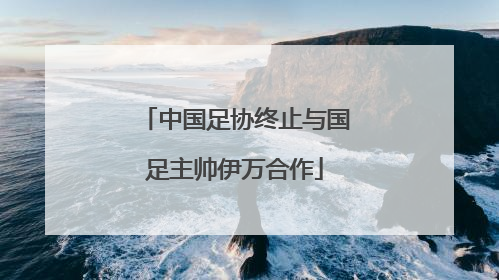 中国足协终止与国足主帅伊万合作