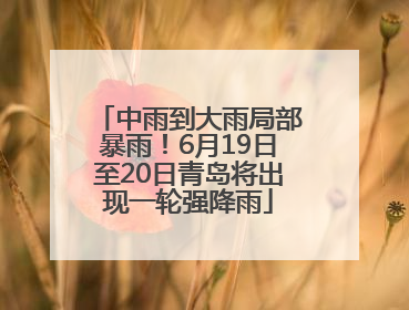 中雨到大雨局部暴雨！6月19日至20日青岛将出现一轮强降雨