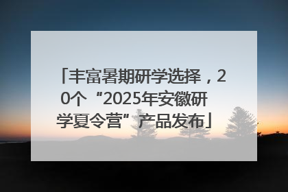丰富暑期研学选择，20个“2025年安徽研学夏令营”产品发布