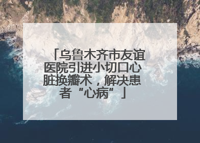 乌鲁木齐市友谊医院引进小切口心脏换瓣术，解决患者“心病”
