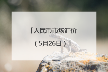 人民币市场汇价（5月26日）