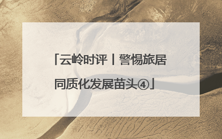云岭时评丨警惕旅居同质化发展苗头④