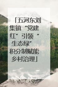 五河东刘集镇“党建红”引领“生态绿” 积分制赋能乡村治理