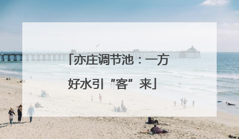 亦庄调节池：一方好水引“客”来