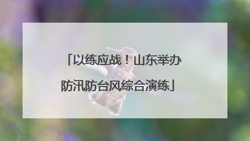 以练应战！山东举办防汛防台风综合演练
