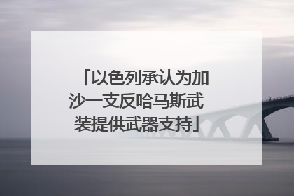 以色列承认为加沙一支反哈马斯武装提供武器支持
