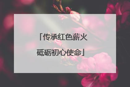 传承红色薪火 砥砺初心使命