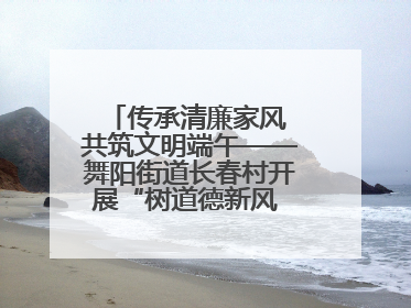 传承清廉家风 共筑文明端午——舞阳街道长春村开展“树道德新风 扬端午文化”主题活动