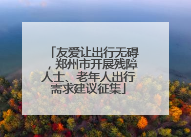 友爱让出行无碍，郑州市开展残障人士、老年人出行需求建议征集
