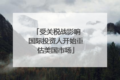 受关税战影响 国际投资人开始重估美国市场