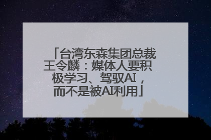 台湾东森集团总裁王令麟：媒体人要积极学习、驾驭AI，而不是被AI利用