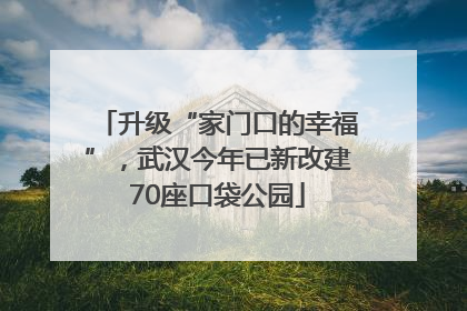 升级“家门口的幸福”，武汉今年已新改建70座口袋公园