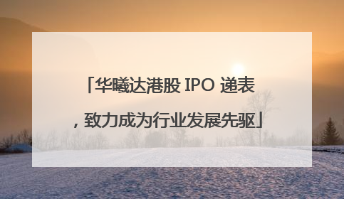华曦达港股 IPO 递表，致力成为行业发展先驱