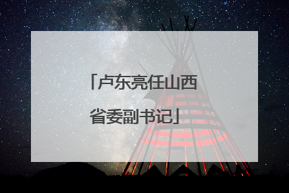 卢东亮任山西省委副书记