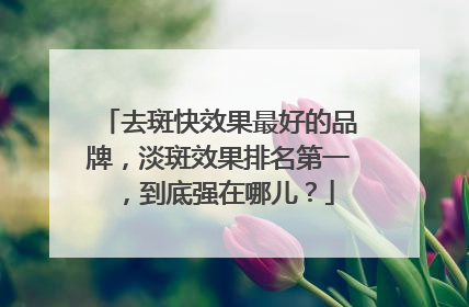去斑快效果最好的品牌，淡斑效果排名第一，到底强在哪儿？