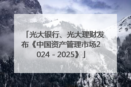 光大银行、光大理财发布《中国资产管理市场2024－2025》