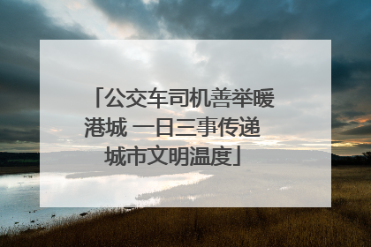 公交车司机善举暖港城 一日三事传递城市文明温度