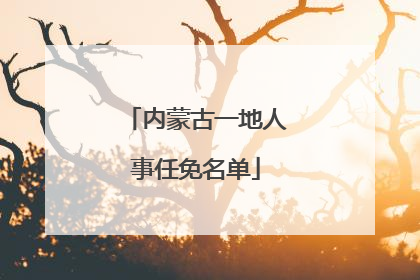 内蒙古一地人事任免名单