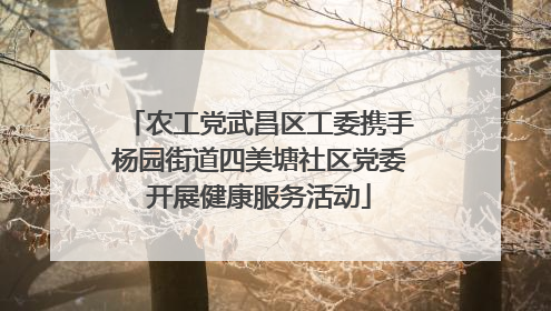 农工党武昌区工委携手杨园街道四美塘社区党委开展健康服务活动