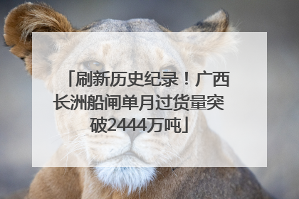 刷新历史纪录！广西长洲船闸单月过货量突破2444万吨