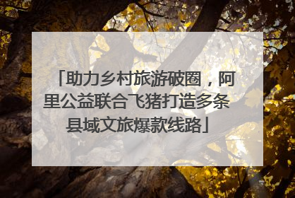 助力乡村旅游破圈，阿里公益联合飞猪打造多条县域文旅爆款线路