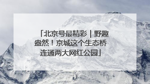 北京号最精彩｜野趣盎然！京城这个生态桥连通两大网红公园