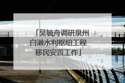 吴毓舟调研泉州白濑水利枢纽工程移民安置工作