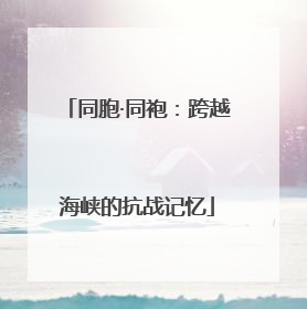 同胞·同袍：跨越海峡的抗战记忆