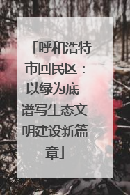 呼和浩特市回民区：以绿为底 谱写生态文明建设新篇章