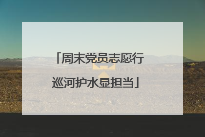周末党员志愿行 巡河护水显担当