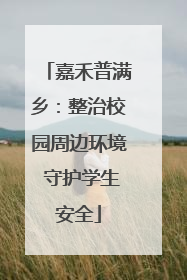 嘉禾普满乡：整治校园周边环境 守护学生安全