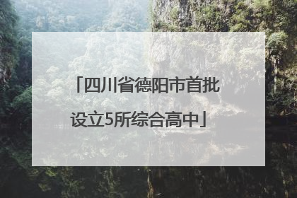 四川省德阳市首批设立5所综合高中
