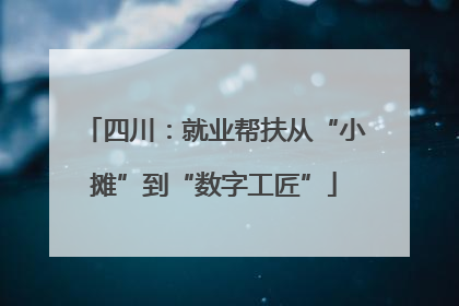 四川：就业帮扶从“小摊”到“数字工匠”
