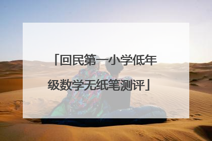 回民第一小学低年级数学无纸笔测评