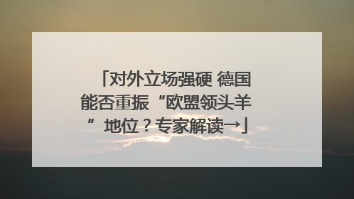 对外立场强硬 德国能否重振“欧盟领头羊”地位？专家解读→