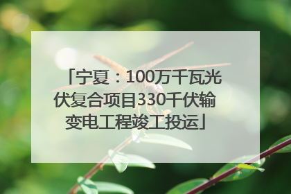 宁夏：100万千瓦光伏复合项目330千伏输变电工程竣工投运