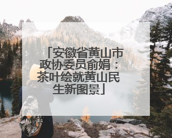安徽省黄山市政协委员俞娟：茶叶绘就黄山民生新图景