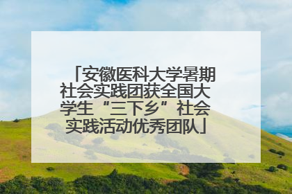 安徽医科大学暑期社会实践团获全国大学生“三下乡”社会实践活动优秀团队