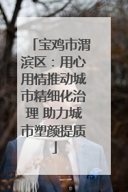 宝鸡市渭滨区：用心用情推动城市精细化治理 助力城市塑颜提质