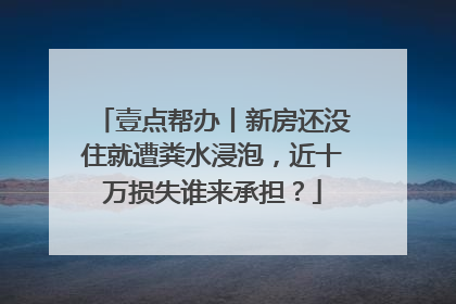 壹点帮办丨新房还没住就遭粪水浸泡，近十万损失谁来承担？