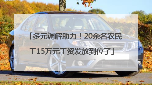 多元调解助力！20余名农民工15万元工资发放到位了