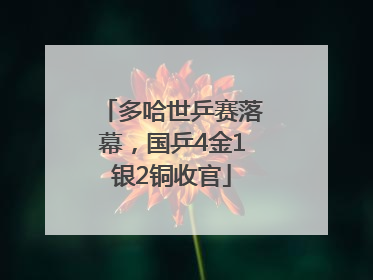 多哈世乒赛落幕，国乒4金1银2铜收官