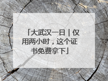 大武汉一日｜仅用两小时，这个证书免费拿下