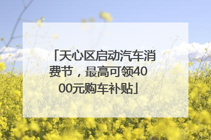 天心区启动汽车消费节，最高可领4000元购车补贴