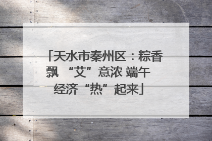 天水市秦州区：粽香飘 “艾”意浓 端午经济“热”起来