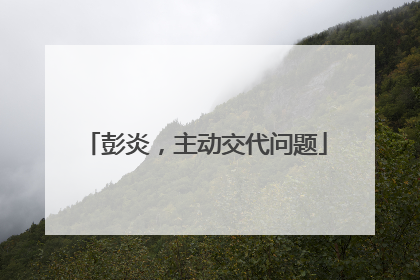 彭炎，主动交代问题