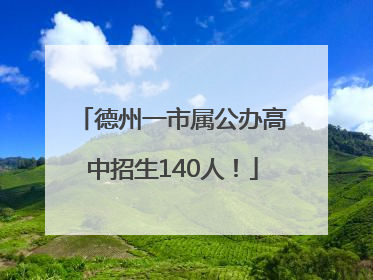 德州一市属公办高中招生140人！