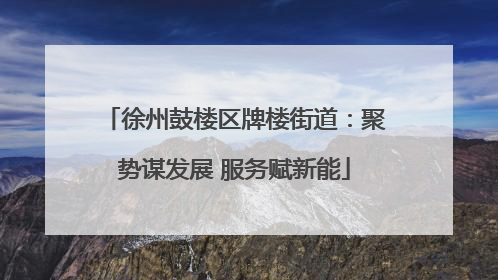 徐州鼓楼区牌楼街道：聚势谋发展 服务赋新能