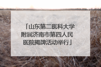 山东第二医科大学附属济南市第四人民医院揭牌活动举行