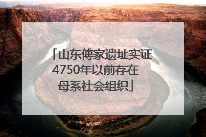 山东傅家遗址实证4750年以前存在母系社会组织